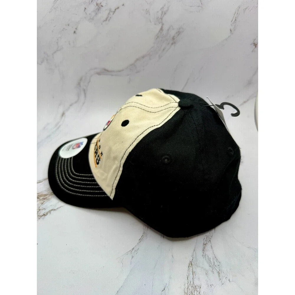 NFL Pittsburgh Steelers‎ Hat Adjustable Cap Black Cream Two Tone Headwear NEW - Picture 3 of 13